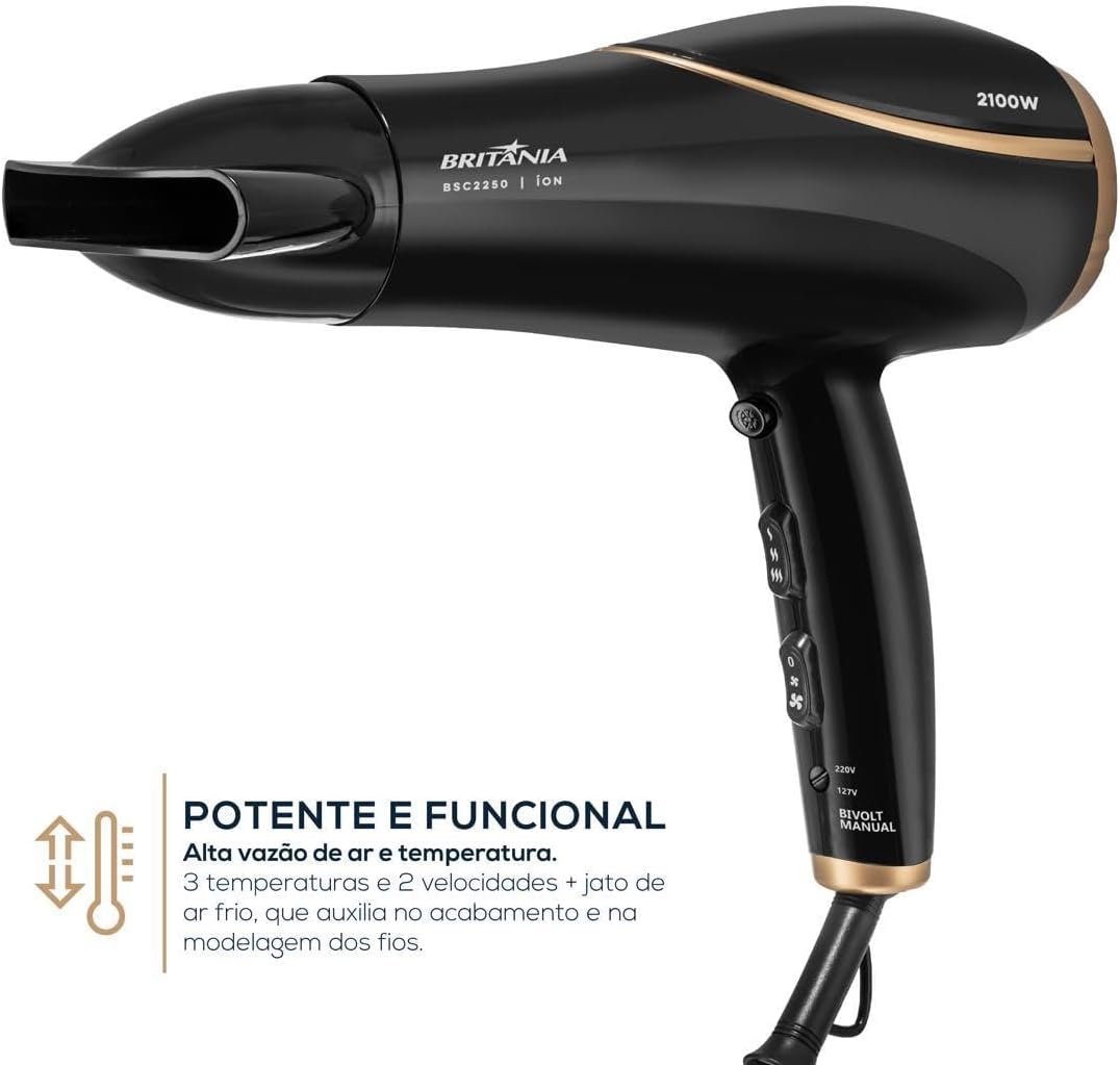 Secador de Cabelos Britânia Bivolt 2100W BSC2250 Bivolt - Imagem 4