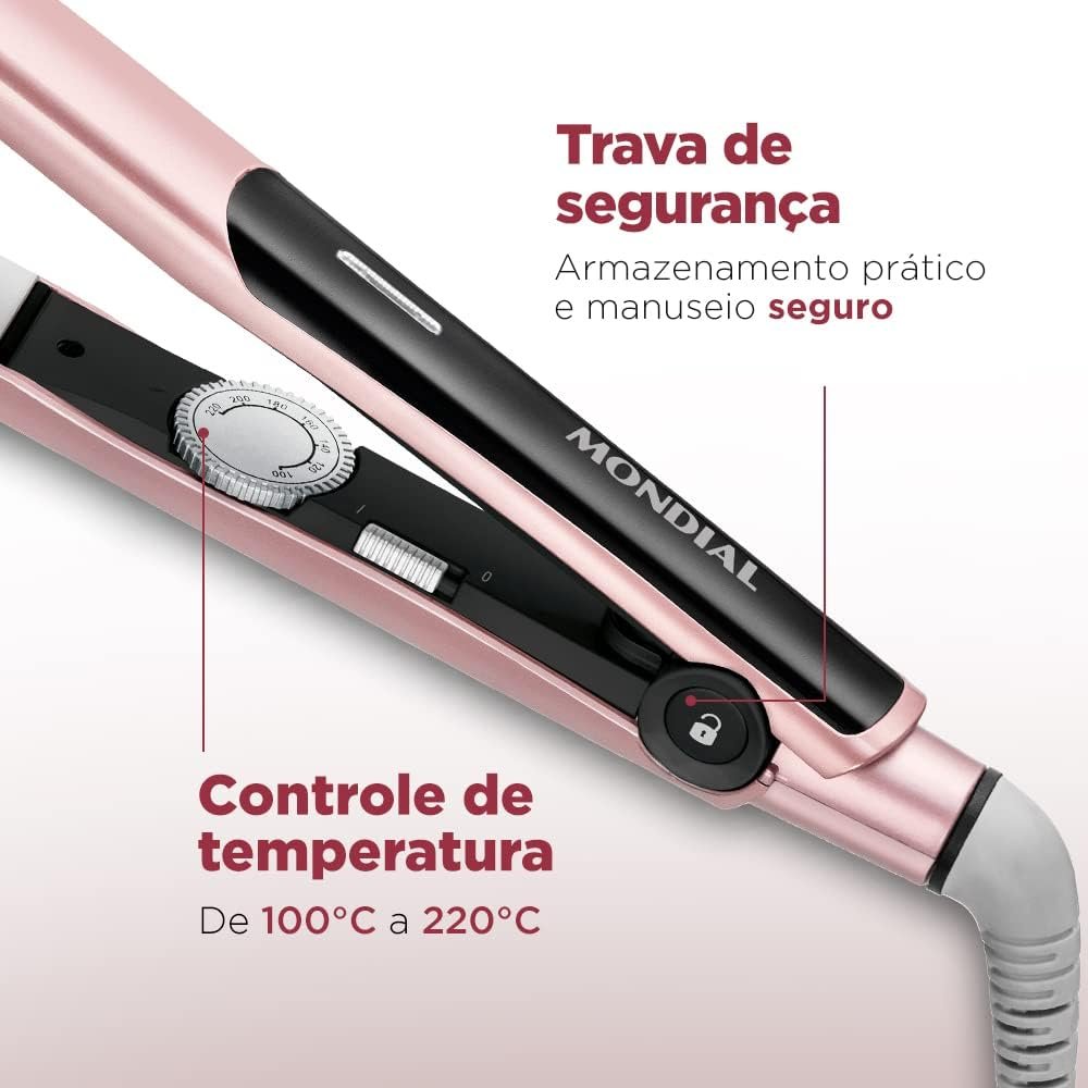 MONDIAL Prancha Alisadora, Golden Rose/Preto, Bivolt - P-20 - Imagem 3