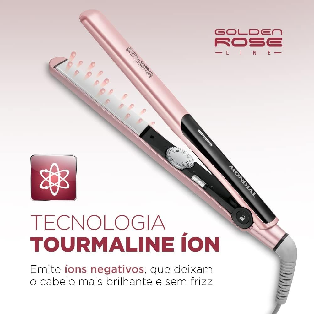MONDIAL Prancha Alisadora, Golden Rose/Preto, Bivolt - P-20 - Imagem 2