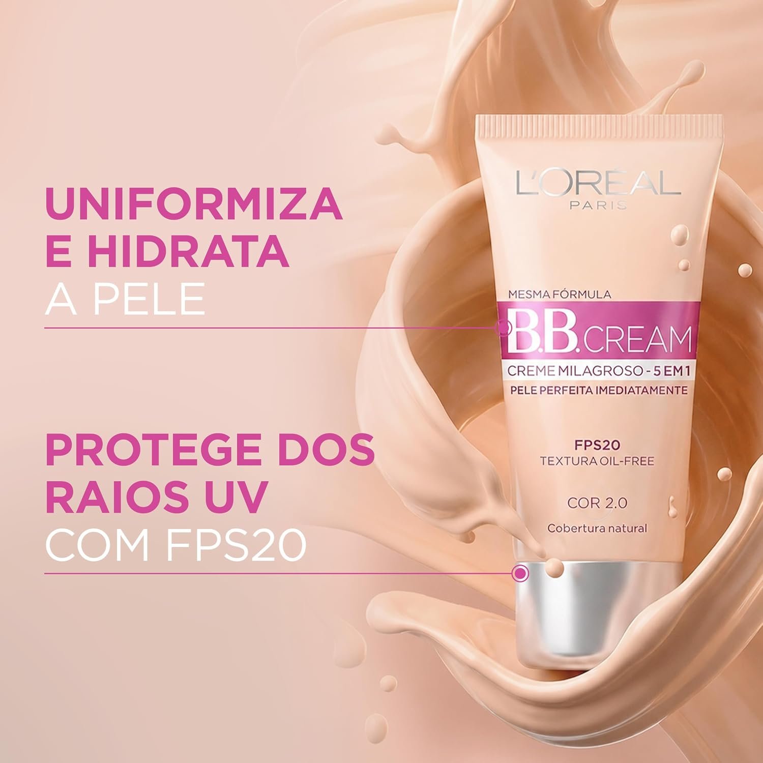 Base BB Cream L'Oréal Paris Dermo Expertise Cor Clara FPS 20, 30ml - Imagem 4